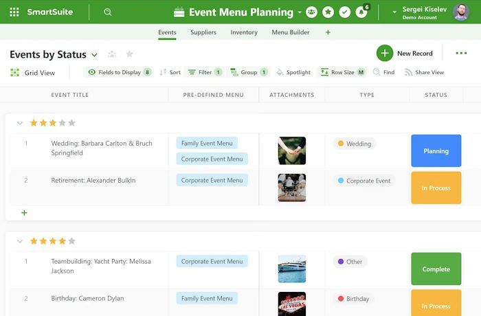 Screenshot SmartSuite site